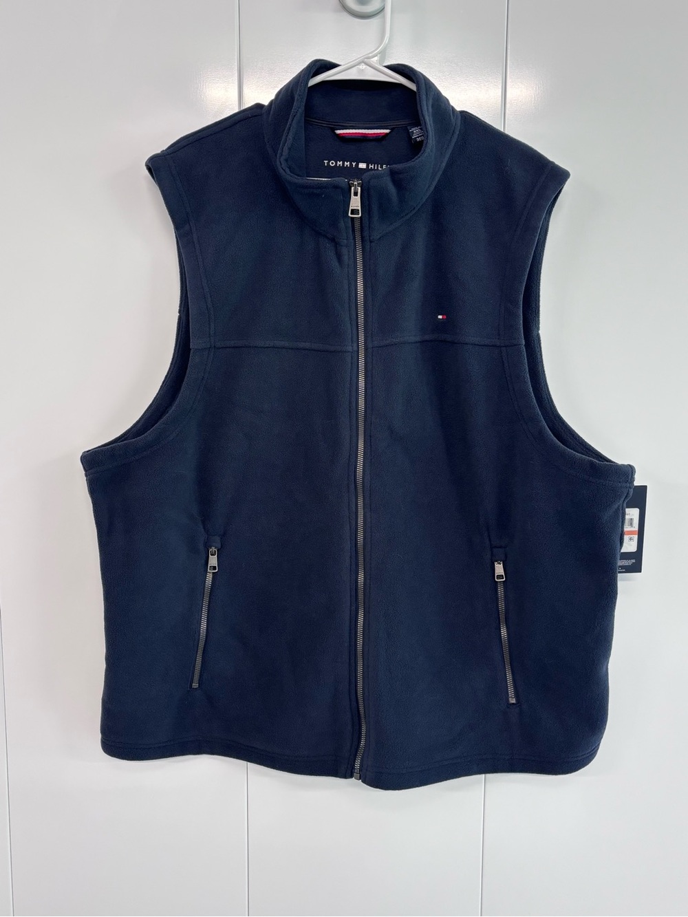Tommy Hilfiger Men's Fleece Vest Full Zip Navy Blue Size 3XL NWT